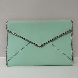 Rebecca Minkoff Envelope Leather Clutch Mint Green